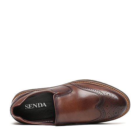 Senda/森达秋季专柜同款棕色打蜡牛皮男鞋JN105CM6
