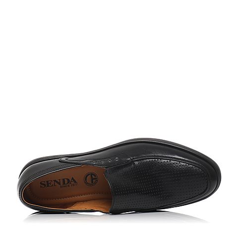 Senda/森达夏季专柜同款黑色平面牛皮男鞋JE114BS6