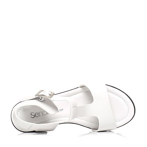 Senda/森达夏季专柜同款白软牛皮女凉鞋F3J04BL6