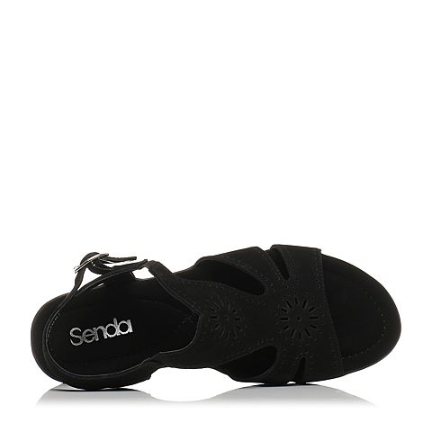 Senda/森达夏季专柜同款舒适休闲女坡跟凉鞋G3G05BL7