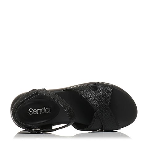 Senda/森达夏季专柜同款时尚舒适休闲坡跟女凉鞋G3M04BL7