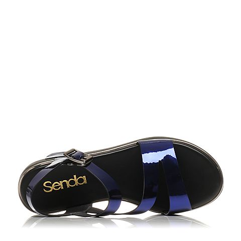 Senda/森达夏季专柜同款时尚舒适坡跟女凉鞋3SC26BL7