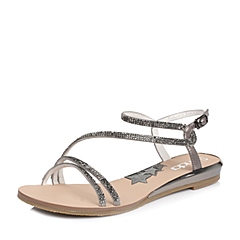 Senda/森达2017夏季时尚休闲羊皮女凉鞋17073BL7