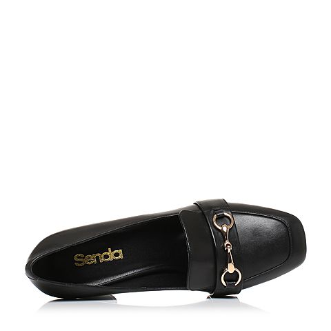 Senda/森达秋季专柜同款舒适女单鞋方头粗高跟3DJ20CQ7
