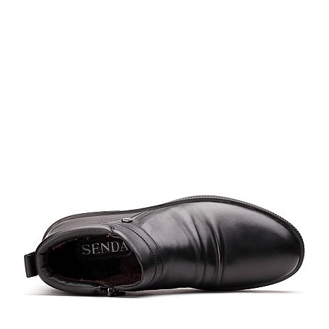 Senda/森达冬季新款专柜同款时尚简约舒适男低靴V5I42DD7