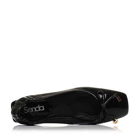 Senda/森达春季新款专柜同款漆皮街拍休闲女小皮鞋4BL01AQ8