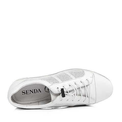 Senda/森达夏季新款专柜同款韩版休闲男板鞋小白鞋V8O02BA8