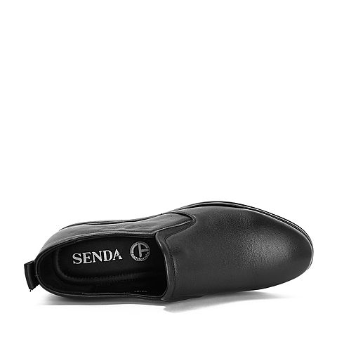 Senda/森达秋季新款专柜同款舒适摔纹牛皮革商务男鞋V2102CM8