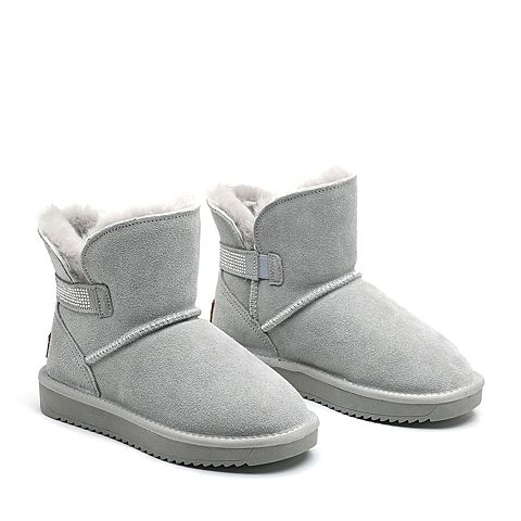 Senda/森达冬季新款专柜同款绒毛厚底女雪地皮靴VQU40DD8