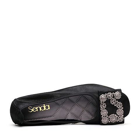 Senda/森达秋季新款专柜同款典雅气质羊皮坡跟女单鞋3JF01CQ8