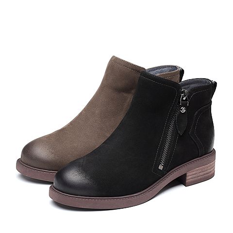 Senda/森达2018冬季新款专柜同款韩版潮流女休闲短靴4FG01DD8