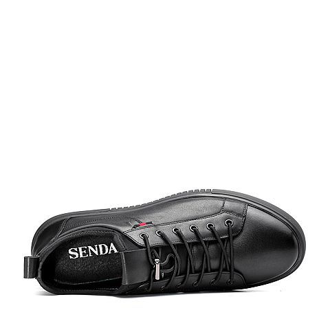 Senda/森达冬季新款专柜同款韩版舒适平底男休闲板鞋V6F02DM8