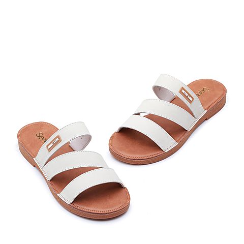 森达夏季新款专柜同款居家户外沙滩女凉拖鞋4JL01BT9