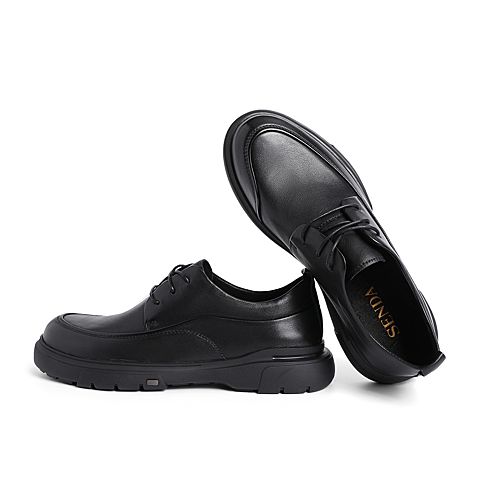 森达2021春季新款商场同款简约青年舒适男休闲皮鞋47K02AM1