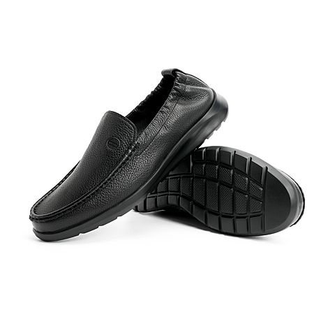 森达2021秋季新款商场同款舒适一脚蹬平跟男休闲豆豆鞋41001CM1