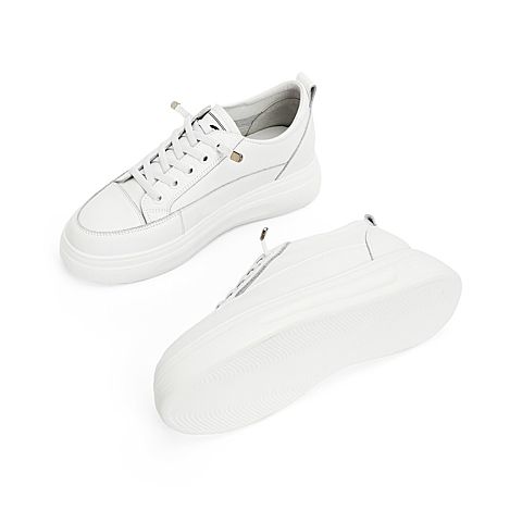 森达2021秋季新款商场同款韩版休闲厚底女小白鞋3QW01CM1