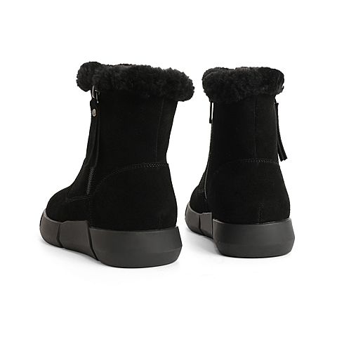 森达2021冬季新款商场同款户外舒适绒毛休闲平底女雪地靴4MX01DD1