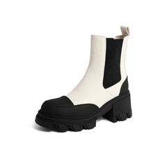 森达潮流切尔西靴女2022冬季新款欧美气质粗跟休闲短靴CKZ08DD2