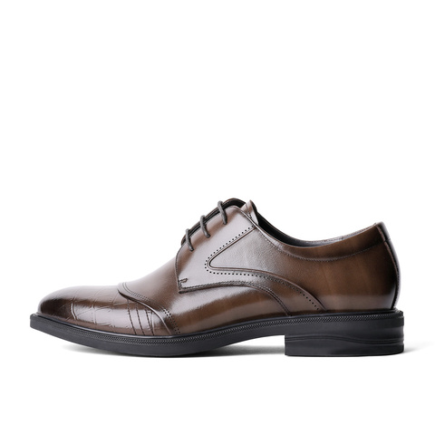 森达时尚正装鞋男2023秋新商场同款通勤压纹舒适商务皮鞋1IF01CM3