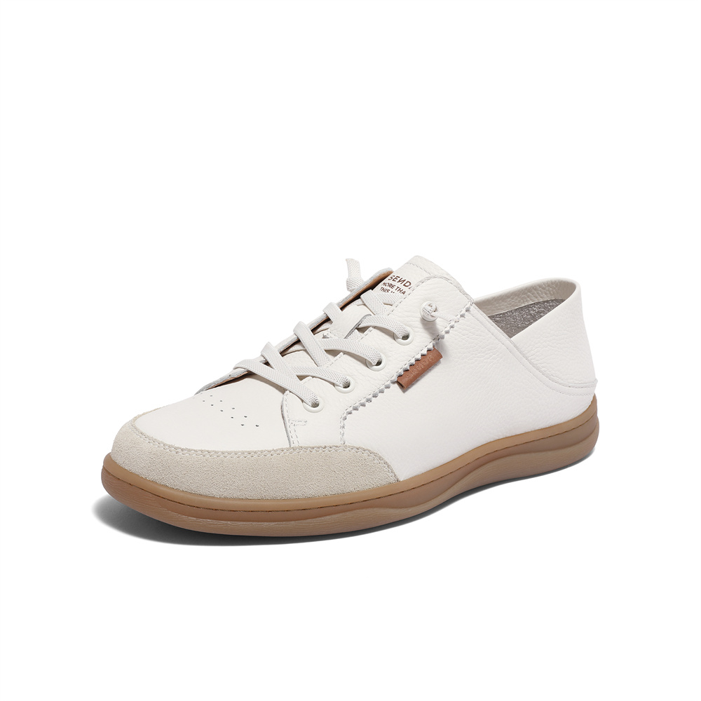 森达时尚板鞋男2024夏新商场同款轻便软面休闲小白鞋K1J05BM4