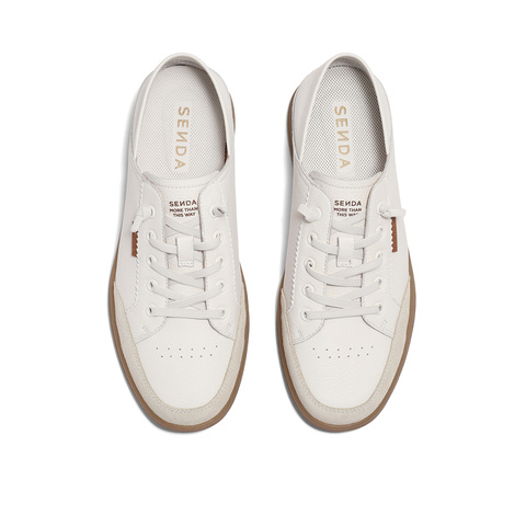 森达时尚板鞋男2024夏新商场同款轻便软面休闲小白鞋K1J05BM4