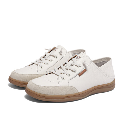 森达时尚板鞋男2024夏新商场同款轻便软面休闲小白鞋K1J05BM4