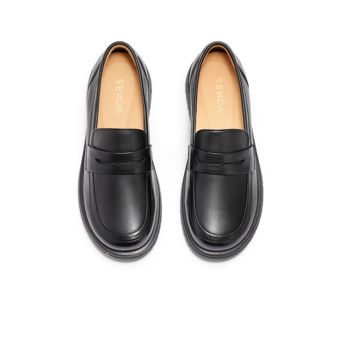 森达乐福鞋女款2025春季新款简约便士厚底休闲单鞋ZTF22AA5