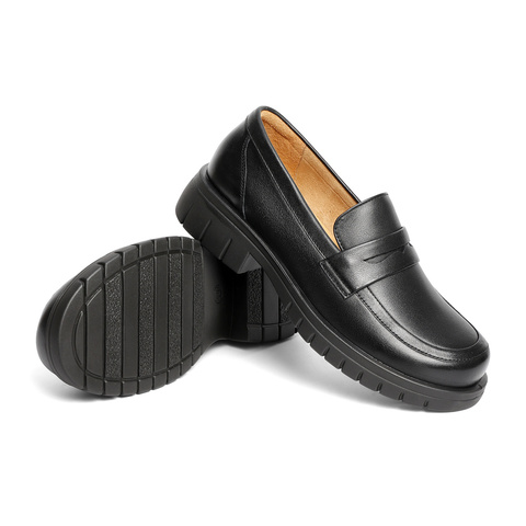 森达乐福鞋女款2025春季新款简约便士厚底休闲单鞋ZTF22AA5