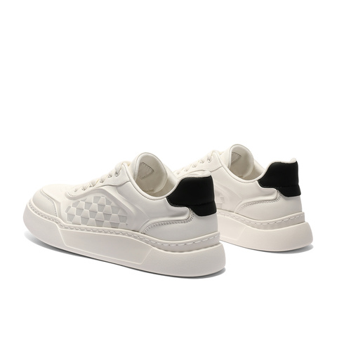 森达板鞋男款2025春新商场同款棋盘格厚底休闲小白鞋1UT01AM5