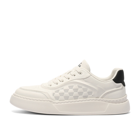 森达板鞋男款2025春新商场同款棋盘格厚底休闲小白鞋1UT01AM5