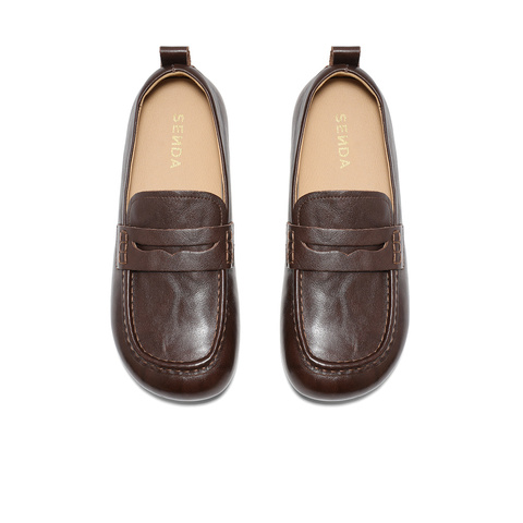 森达乐福鞋女款2025春季新款简约一脚蹬舒适平底单鞋ZTF35AA5