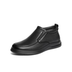 森达休闲皮鞋男2025冬新商场同款简约舒适软面单鞋1ZD02DM5