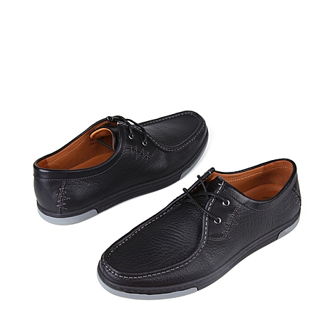 SKAP/圣伽步 男子 传统休闲 牛皮 深口鞋 夏季 专柜同款  黑色 2031210194