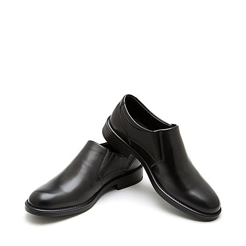 SKAP/圣伽步秋冬专柜同款黑色牛皮革商务休闲男皮单鞋20711802