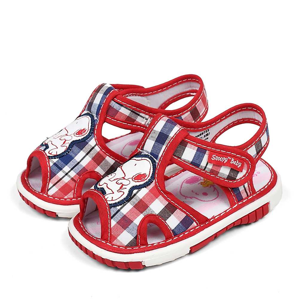 SNOOPY/史努比夏季红色布面男婴幼童学步鞋N89723
