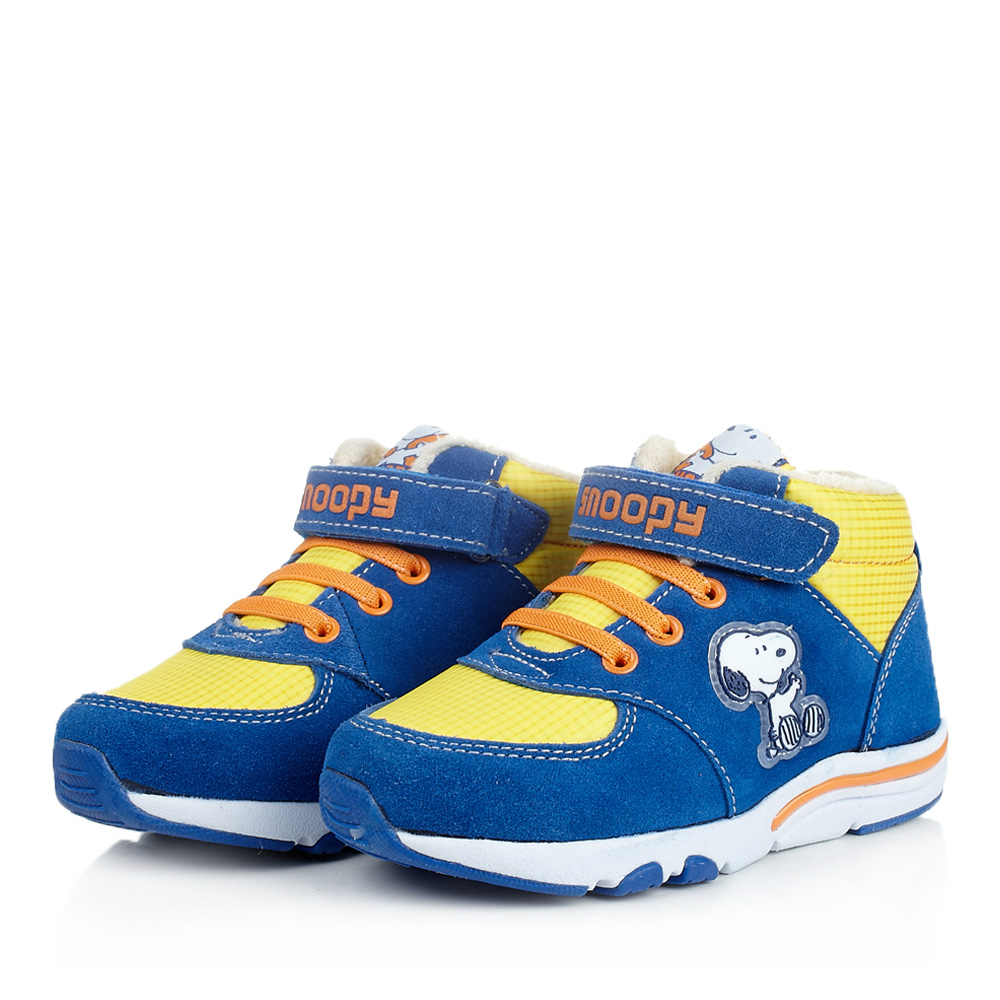 SNOOPY/史努比童鞋反毛皮/织物蓝色运动鞋跑步鞋N22182