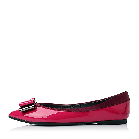 STACCATO/思加图秋季专柜同款紫红色胎牛漆皮/沙丁布女皮单鞋9SD01CQ4