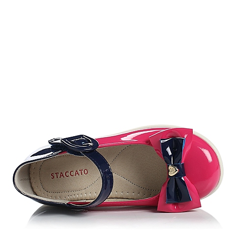 STACCATO/思加图童鞋专柜同款年春秋季桃红超纤皮女小童皮鞋浅口鞋93556