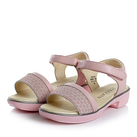 STACCATO/思加图童鞋专柜同款夏季粉色头层皮女小童凉鞋时尚凉鞋93588