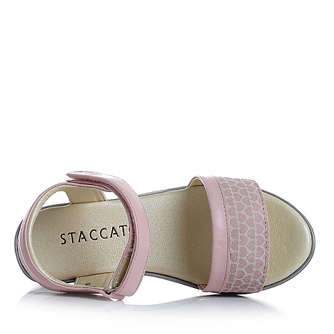 STACCATO/思加图童鞋专柜同款夏季粉色头层皮女小童凉鞋时尚凉鞋93588