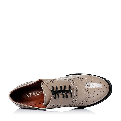 STACCATO/思加图秋季专柜同款灰色漆牛皮女单鞋9XA01CM5