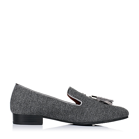 STACCATO/思加图秋季专柜同款灰色毛绒布女单鞋9XK02CM5