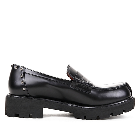 STACCATO/思加图秋季专柜同款黑色光面牛皮女鞋9XF01CM5