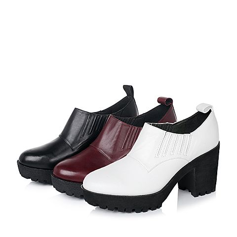 STACCATO/思加图秋季专柜同款白色绵羊皮女鞋QD24DCM5