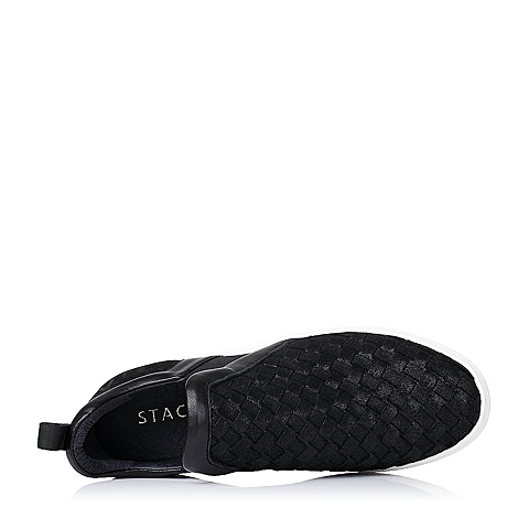 STACCATO/思加图秋季专柜同款黑色裂面绵羊皮女单鞋9UI21CM5