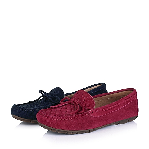 STACCATO/思加图秋季专柜同款红色羊绒皮女豆豆鞋D2101CM5