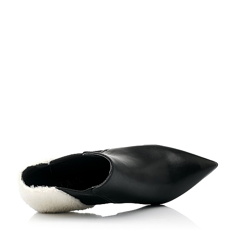STACCATO/思加图冬季专柜同款黑/米白打蜡胎牛皮女靴（皮里）9VU08DD5