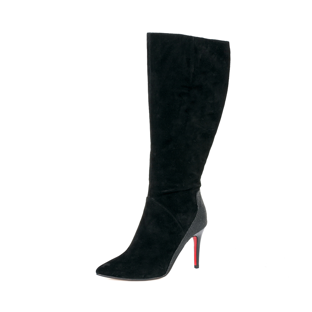 STACCATO/思加图冬季专柜同款黑羊绒皮女靴(皮里)9XI06DG5