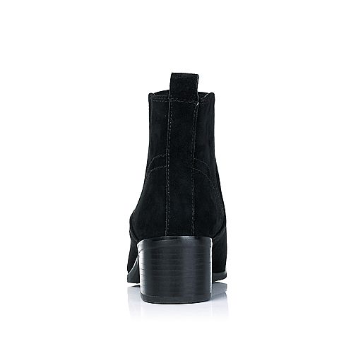 STACCATO/思加图冬季专柜同款黑色羊绒皮女靴9XY01DD5