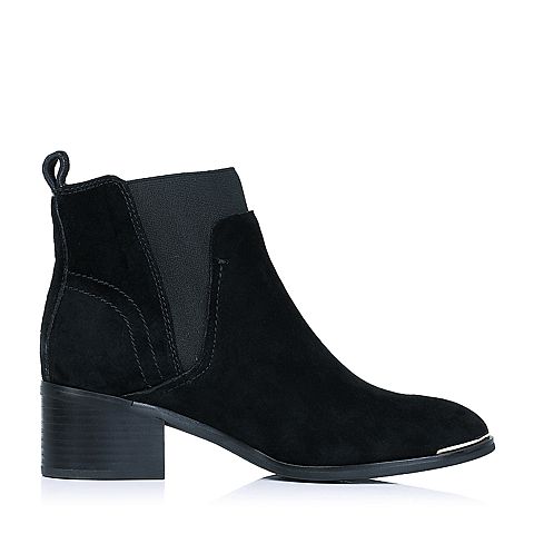 STACCATO/思加图冬季专柜同款黑色羊绒皮女靴9XY01DD5